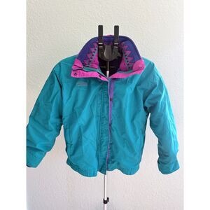 Vintage 80s 90s Columbia Bugaboo Bright Fleece Lined Two Piece Ski Jacket M USA
